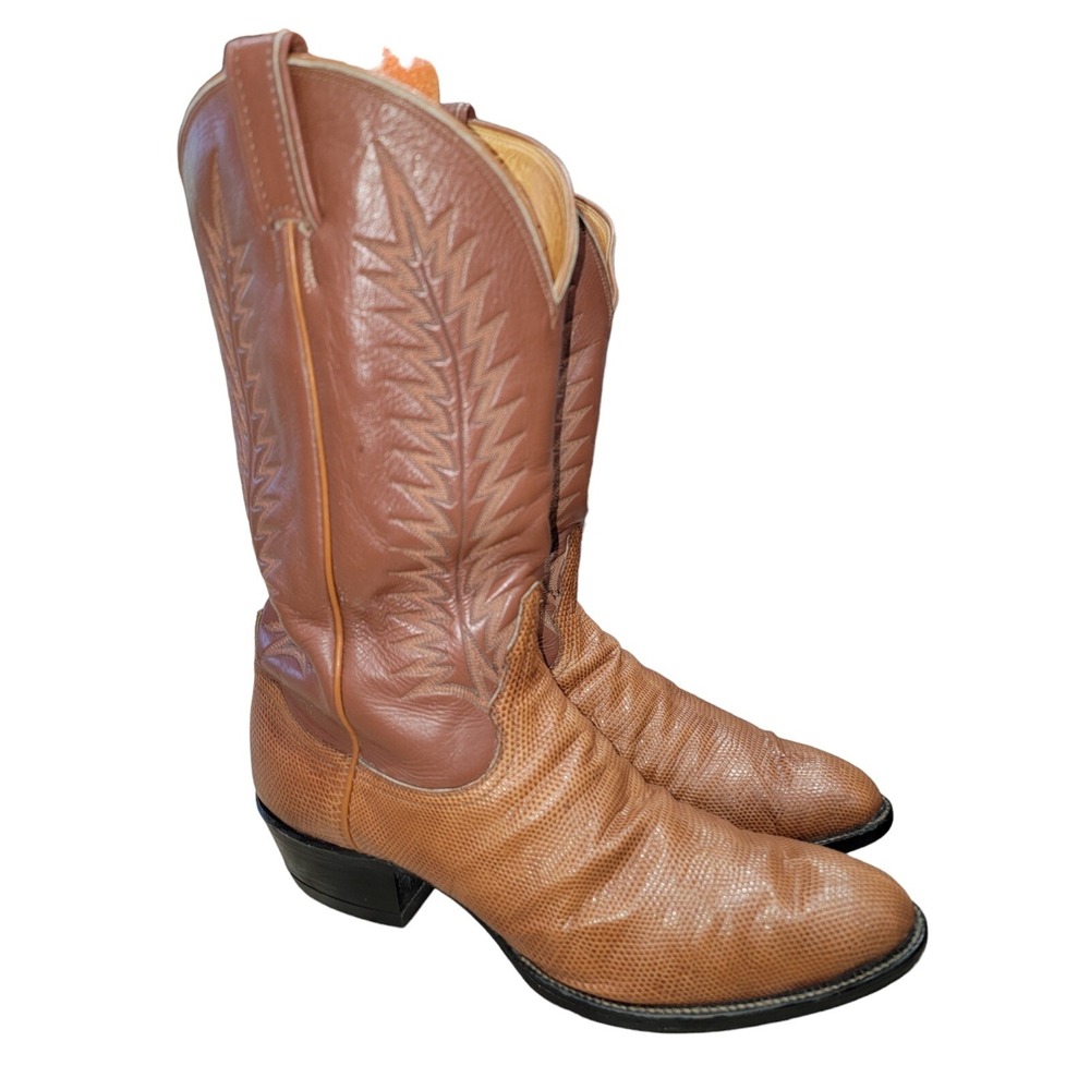 Tony Lama Men's Emilia Lizard Skin Brown Western Cowboy Boots 4811 Sz 13 B Rare